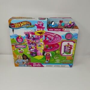 Hot Wheels Racer Verse Barbie Spiral Race Track Set‎ - SEALED, Box Has Damage